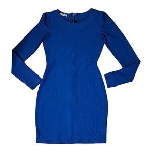 Arden B. Small Blue Long Sleeve Mini Dress